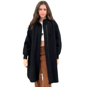 Vintage Kay Boys Women's Wool Blend Winter Coat Black Cape Coat Wide Sleeves | M
